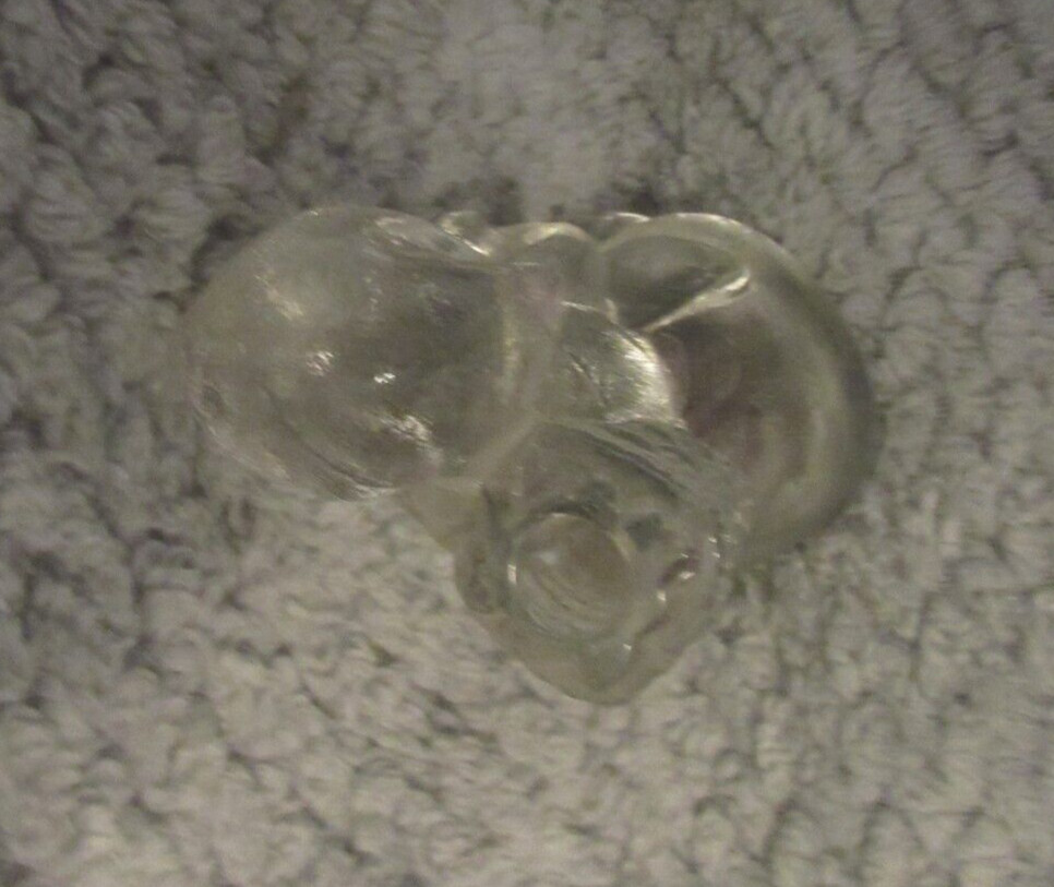 Vintage Glass Woman Carrying A Basket Candle Holder 7"T Clear Thick Heavy