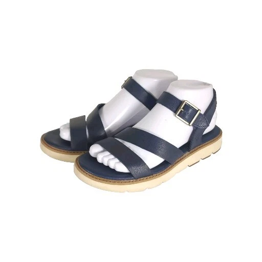 Sandali Timberland donna Bailey Park US7 5 blu in pelle con cinturino alla caviglia