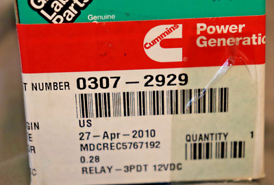307-2929 Cummins Onan 12VDC 3PDT Relay OTEC ATS Controls Deltrol 375F 21022-81