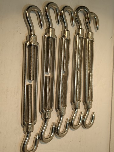 5 Pack Turnbuckle Hook & Hook M8 Turnbuckles Tension 304 Stainless NEW