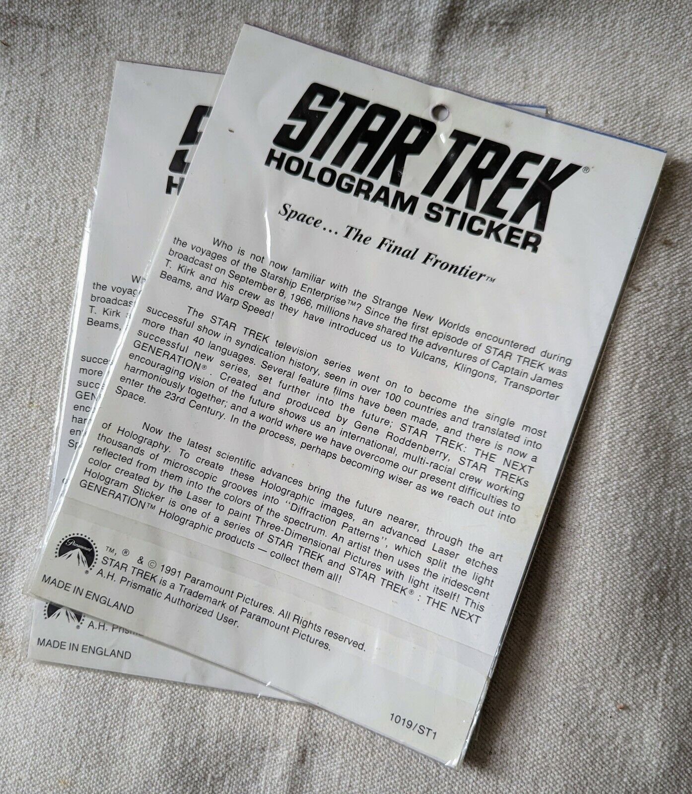 Star Trek Halogram Stickers - 2 Pack