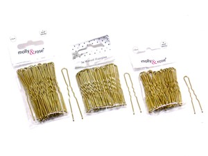 Ladies Blonde Hair Pins Bobby Pins Bun Pins Kirby Grips Size 65 Mm