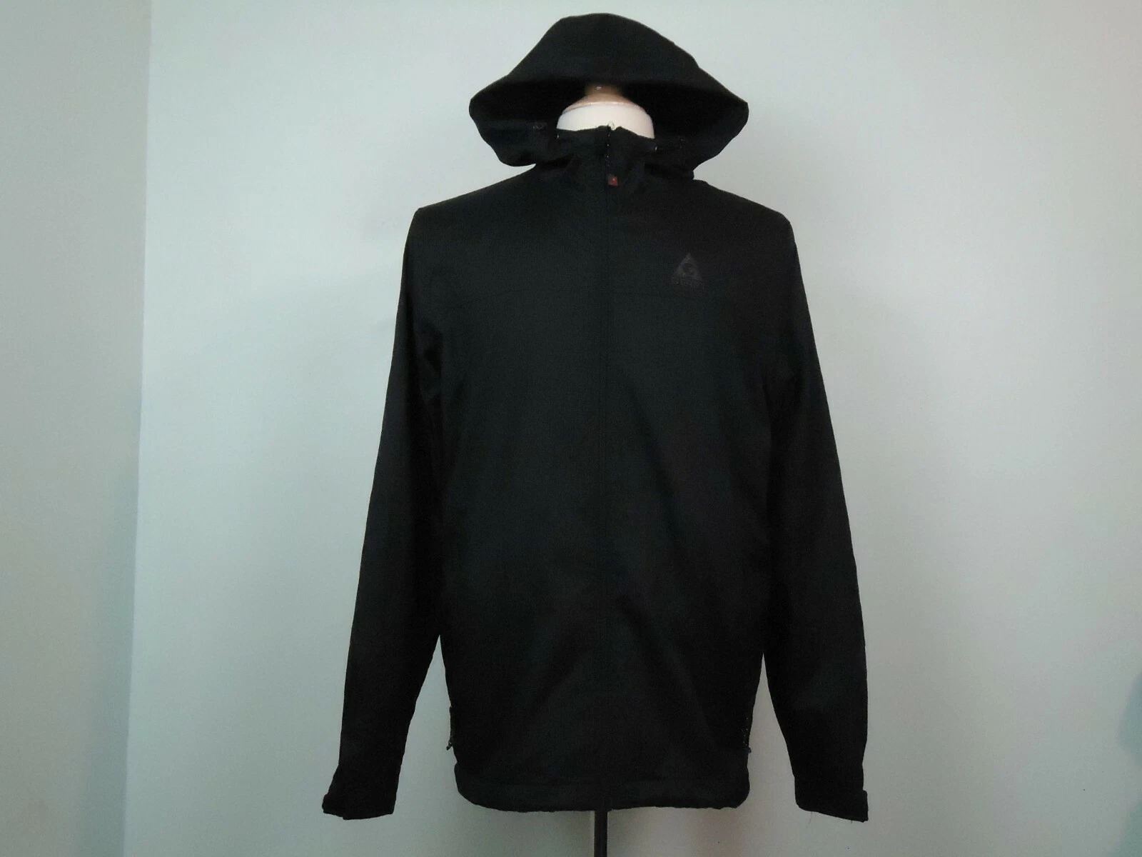 Gerry Men’s Windbreaker Jacket Hooded Logo Front Black Size M Medium