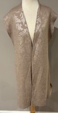 Chicos Long Beige Vest Womens Size 2 12/14