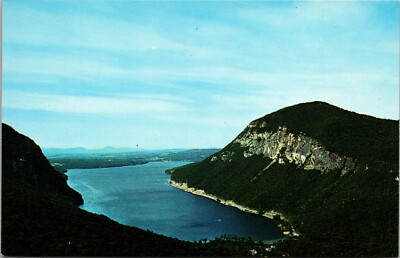 Aerial View of Lake Willoughby Lies Between Two Mountains Westmore, Vt. Postcard