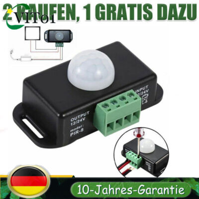DC 12V-24V 8A Koerper Infrarot PIR Bewegungsmelder Schalter LED Light Automatik