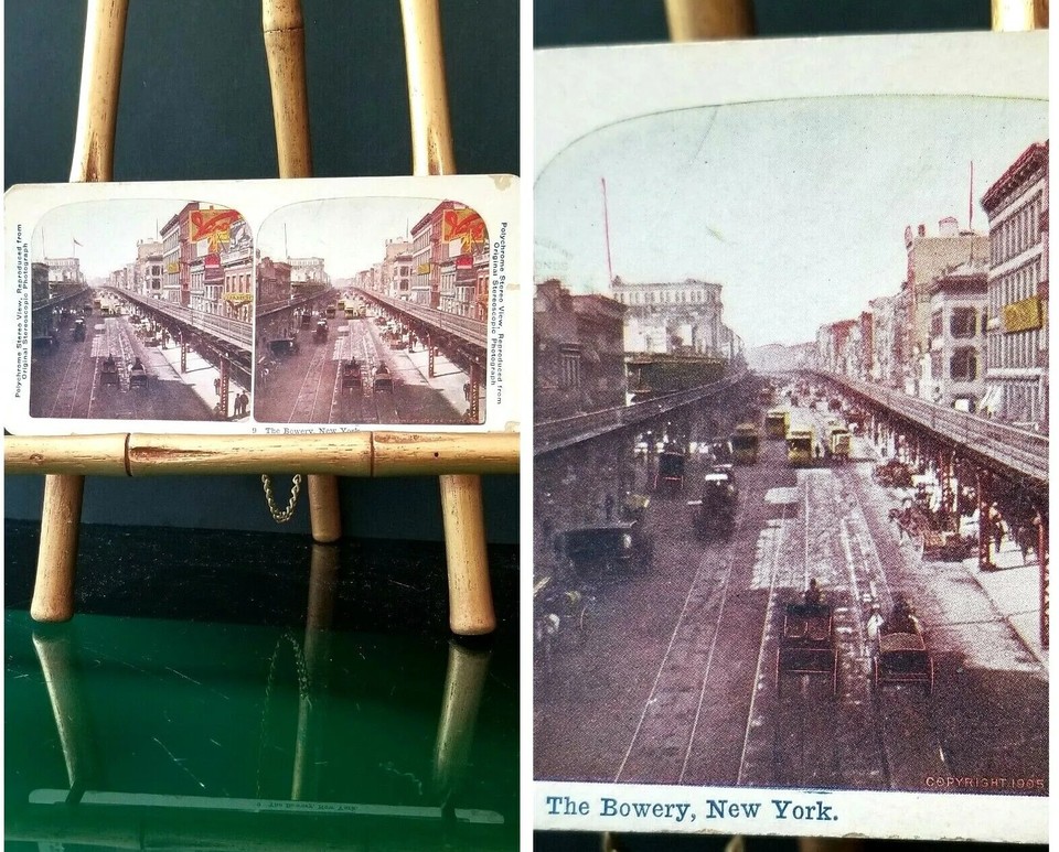 The Bowery, New York 9 Stereoview 3D Antique Photo Card Original eBay