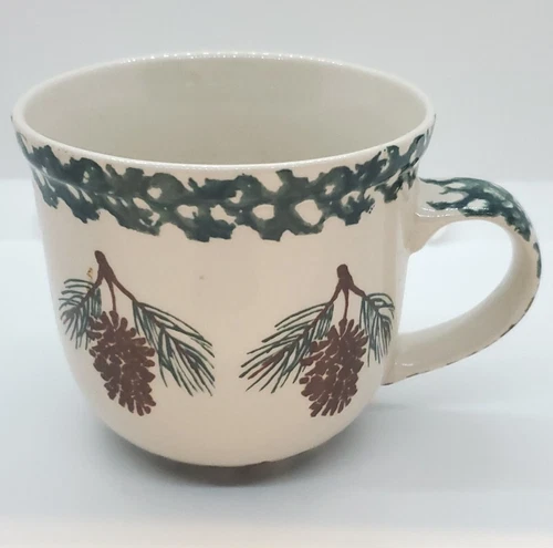 Folk Craft PINE CONE By Tienshan Coffee Cups Mugs Set of 4