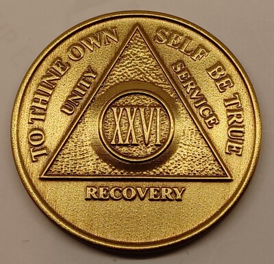 26 Year AA Bronze Medallion Sobriety Coin Recovery Alcoholics Anonymous ...