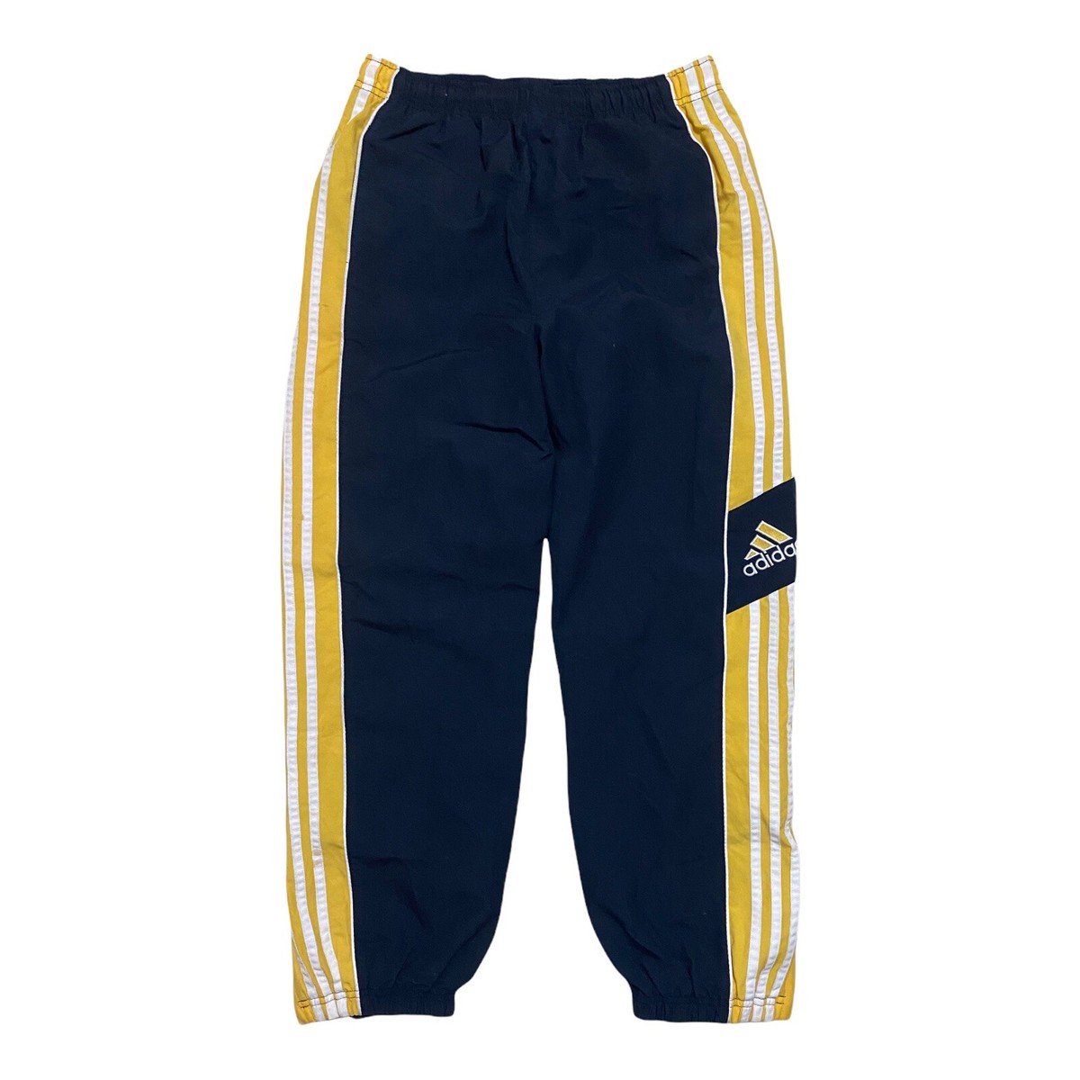VTG Adidas 3 Stripes Track Pants Yellow Navy Blue Men's Size VTG Adidas 3 Stripes Track Pants Yellow Navy Blue Men's Size