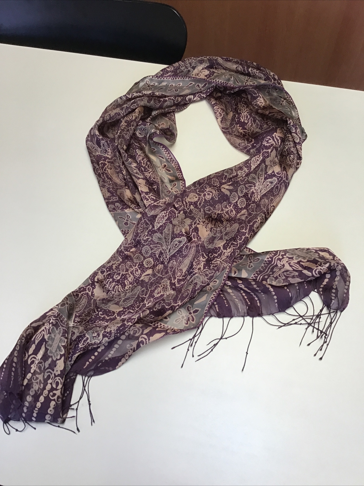 100 silk scarf made in indonesia 20 X 60 Gem