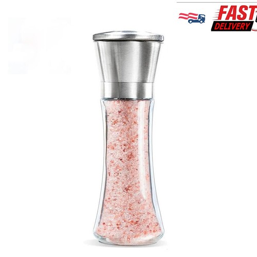 1pcs Salt and Pepper Grinder Glass Bottle High Quality Stainless Steel 200ml