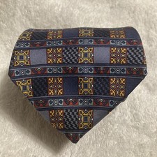Henri Christian Men  s Silk Necktie Extra Long Multicolor With Geometric Pattern.