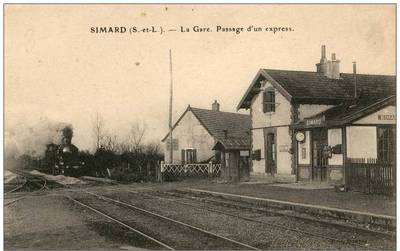 Simard LA GARE Passage d ́un Express