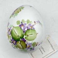 Uovo da collezione vintage in porcellana Limoges scatola portagioie con Violette