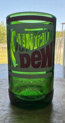 Upcycled Whiskey Glass made from Mountain Dew