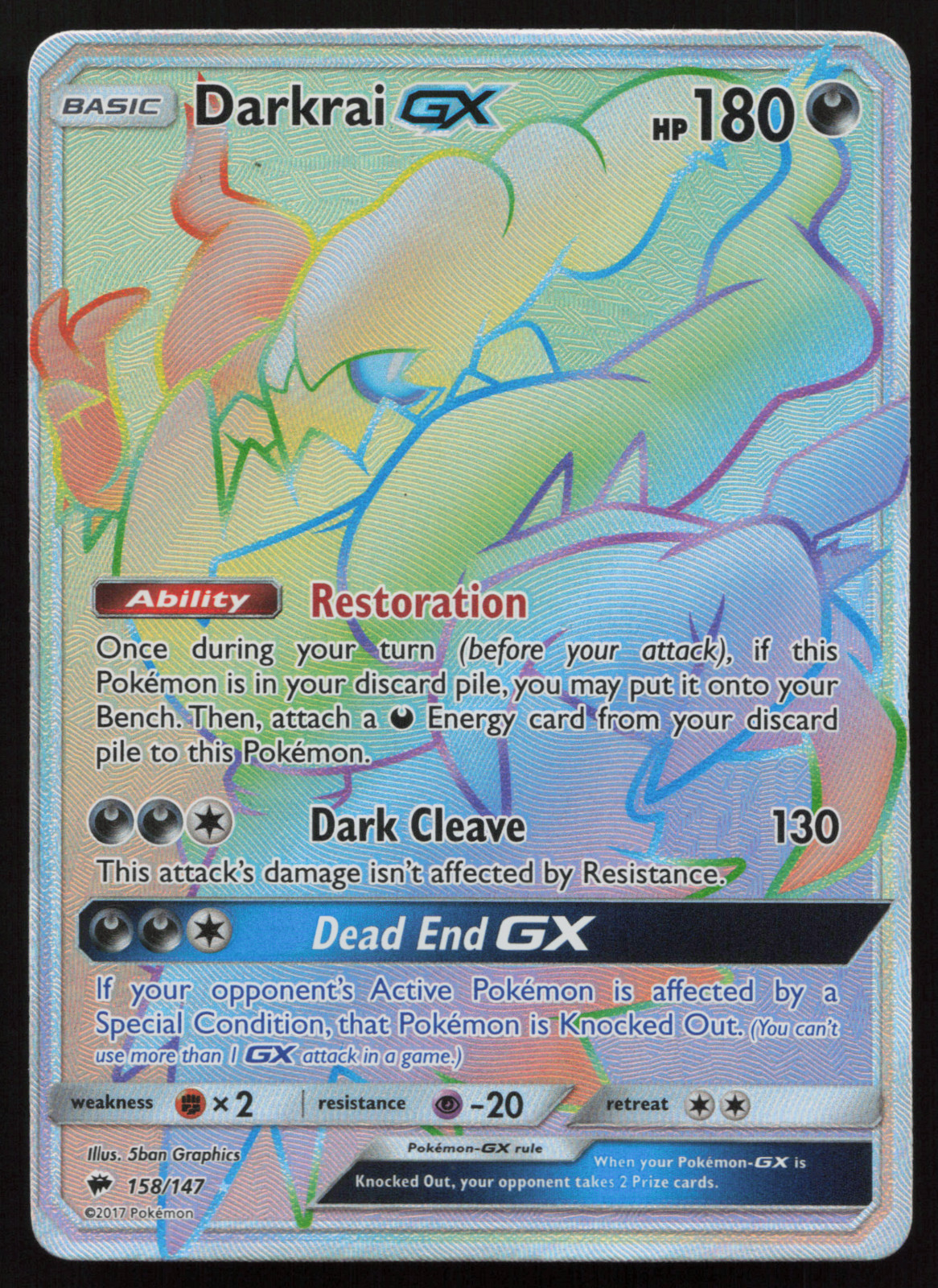 Darkrai GX (Secret) 158/147 Sm-Burning Shadows Holo