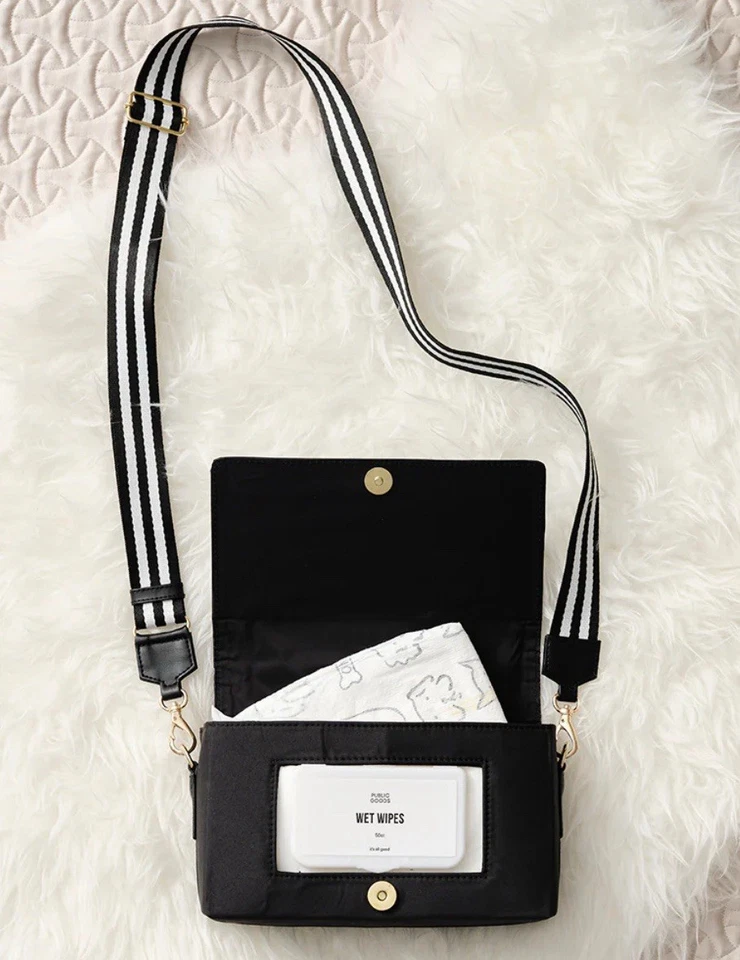 TOTESAVVY Mini Black New Baby Changing Pad Diaper Tote Bag $69 MSRP Travel - Image 2 of 4