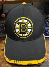 Men's Boston Bruins Black/White/Yellow 2019 NHL Flex S/M Hat Cap Unique visor