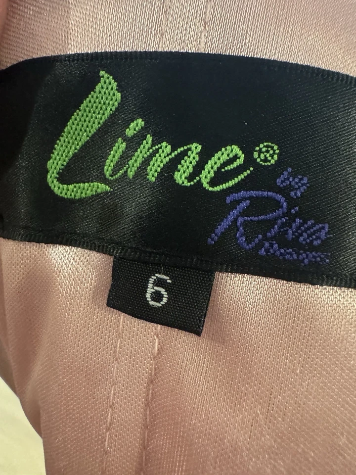 Vestido rosa con flecos Lime by Riva talla 6 para mujer Foto 4 de 4