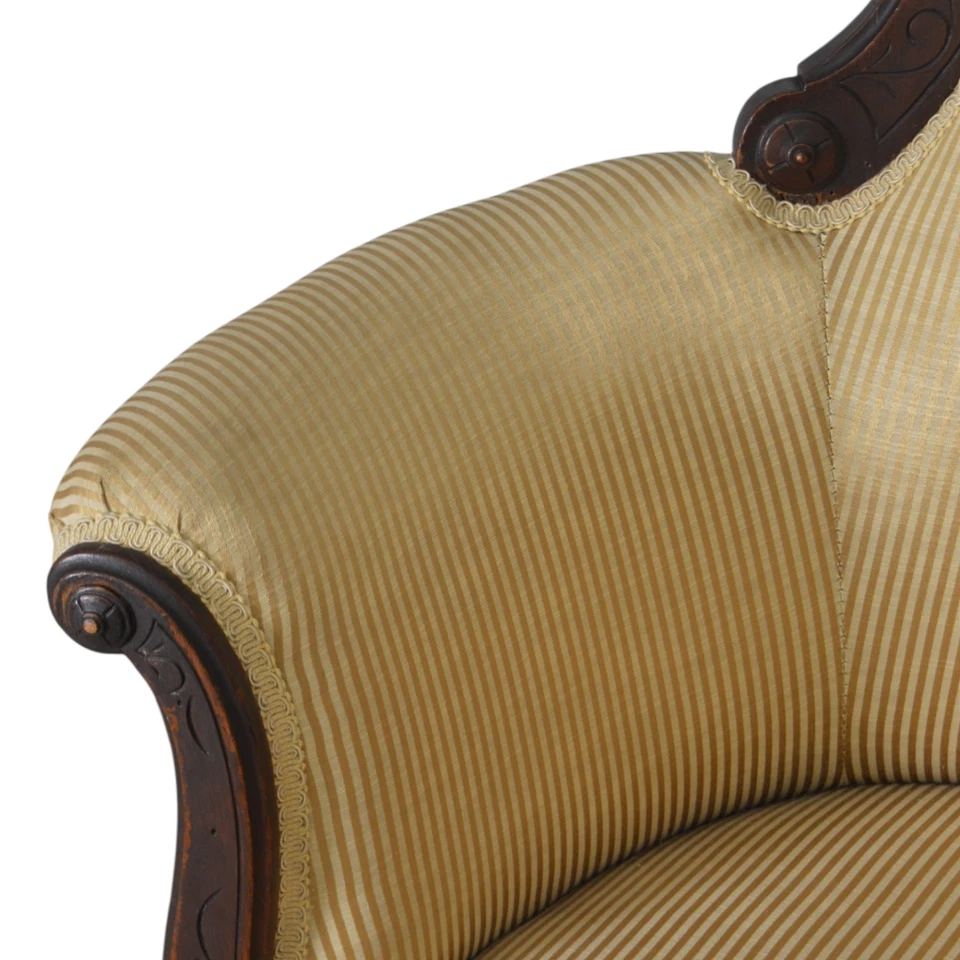 Пара викторианских резных кресел из орехового дерева, North Wind Face 1880-е No22402 - Изображение 3 из 4