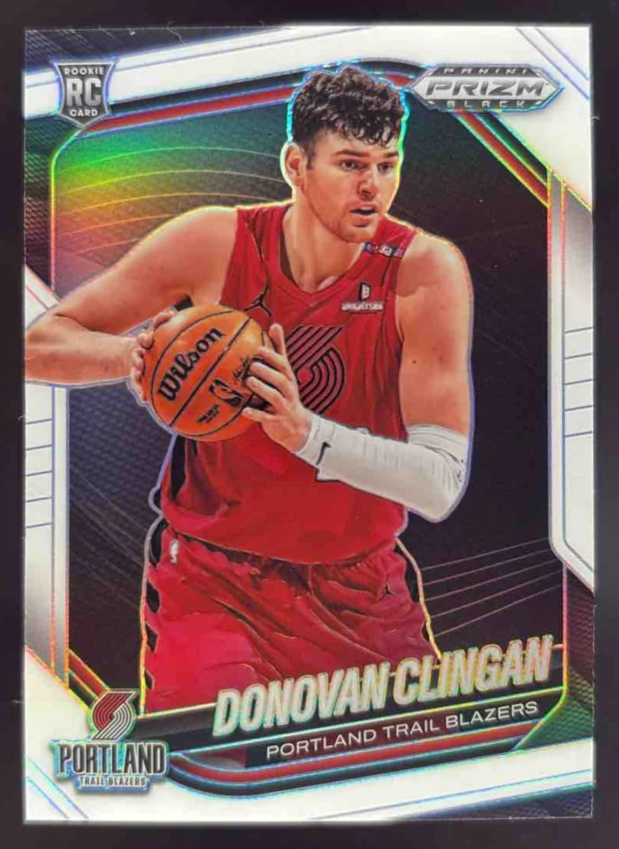 2024-25 Panini Prizm Black White Prizms #131 Donovan Clingan RC /175