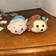 Disney Tsum Tsum Three Little Pigs Big Bad Wolf  1 Little Pig Mini Plush 3.5  
