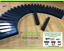 30 Narrow AS GR Black Foam Pads White Base + 30 Brown Felt Pads 8-track tape
