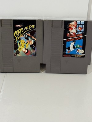Preowned 1985 NES Bundle-Mario Bros & Skate Or Die Cartridges.