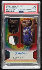 2014-15 Select Rookie Jersey Tie-Dye Prizm /25 TJ Warren #5 PSA 9 MINT Auto 08gd