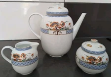 IMOGES RAYNAUD PORCELAIN LIMOGES TEA COFFEE SET Japanese Style Imari 