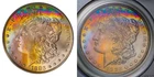 MORGAN DOLLAR 1883-O PCGS MS63 GORGEOUS COLORFUL VIBRANT RAINBOW TONING