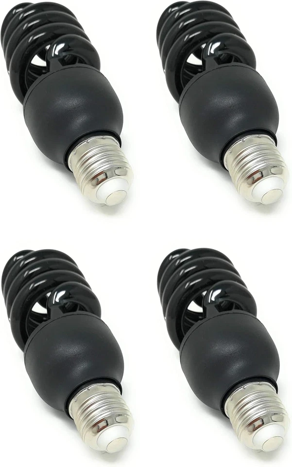 4 X Lampadina a Spirale Uv Luce Nera Da 28W per Discoteca Feste Effetto Fluo - Immagine 3 di 4