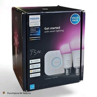 Philips HUE 75W White & Color Ambience Starter Kit E26 2-Pack