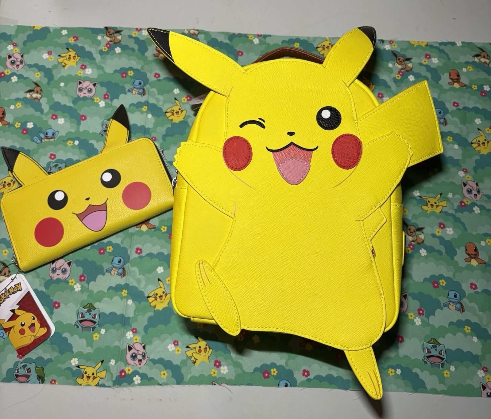 Pokemon Loungefly Pikachu Faux Leather Mini Backpack & Wallet