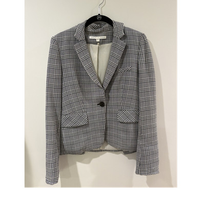 Veronica Beard Women's Plaid Notch Lapel Blazer Jacket Black White Size 2
