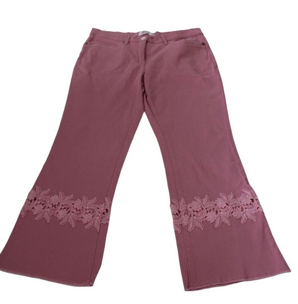 Damen Carpihose 3/4 Damenhose Stretchhose Jeanshose Rosa Spitze Bpc 40 Neu-image