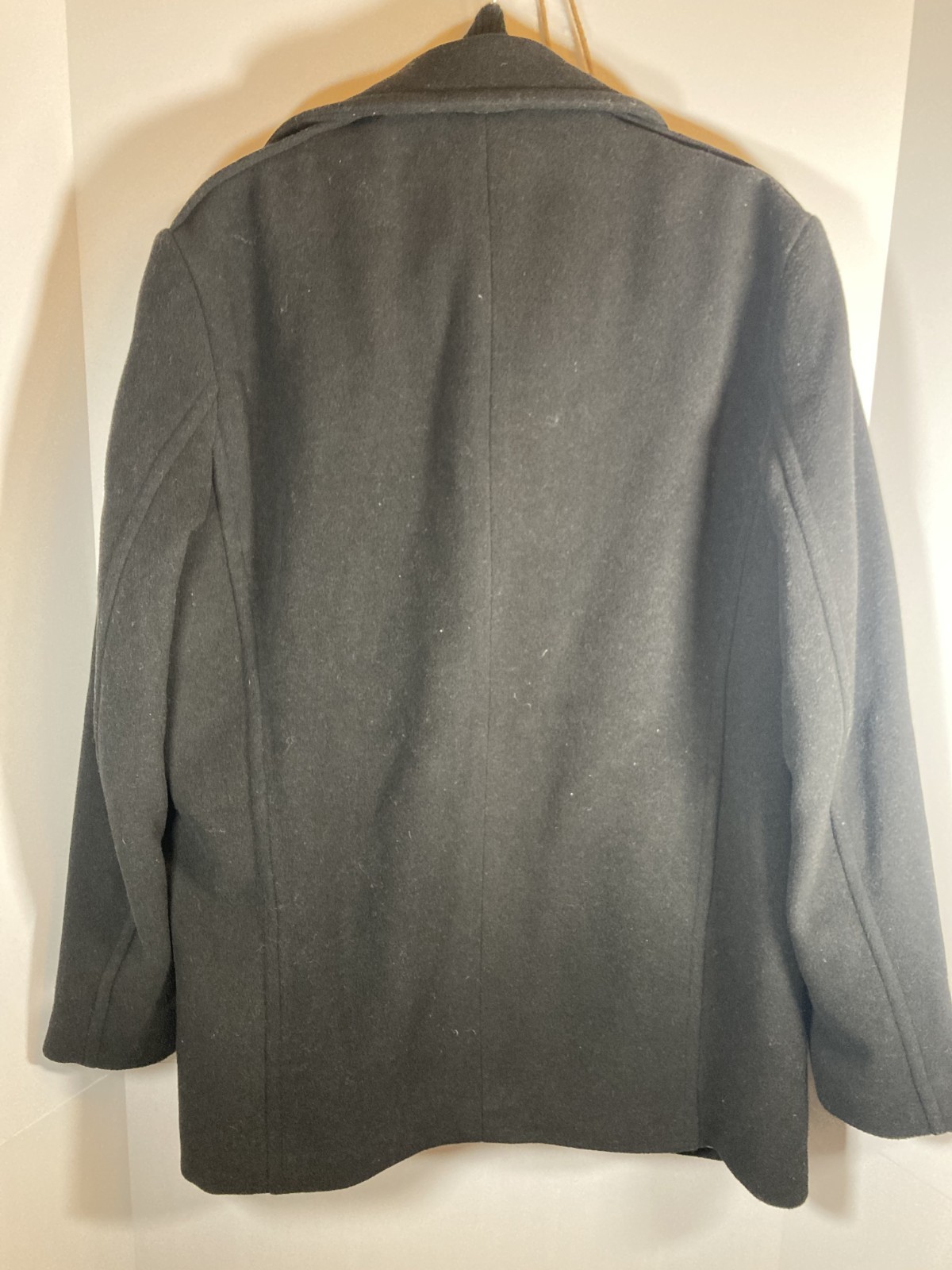Calvin Klein Men’s Wool Blend Peacoat Jacket Size M Black Double Breasted thumbnail 14