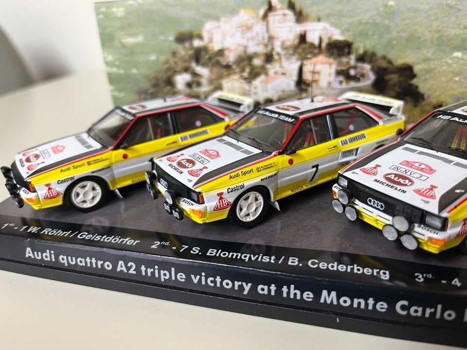 Miniature Audi Quattro Sport N°1 Rallye Monte-Carlo 1984 – Rohrl – Trofeu 1/43