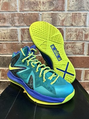 New 10 Nike Lebron X Elite Miami Dade PS Sport Turquoise Volt 579827-300 Men
