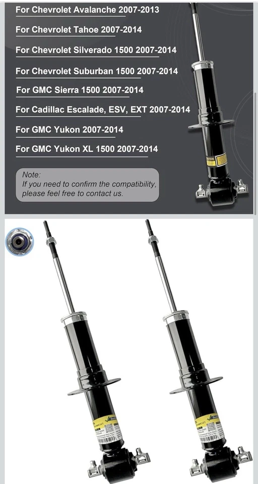 Amortiguadores delanteros 2 piezas con sensor magnético 07-2014 Cadillac Esc, Yukon, Sier Foto 2 de 4