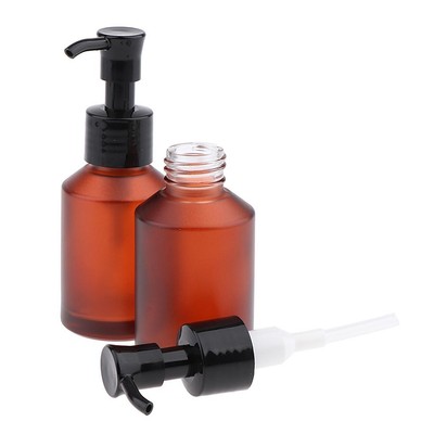 2 Stück leere Glasflasche, nachfüllbare Pumpflaschen, ideal für Lotionen, Flüssigkeit 60 ml
