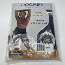 Jockey Women's 3XL Thigh Shaper / Mid-Waist Mid-Thigh Short Black NEW
