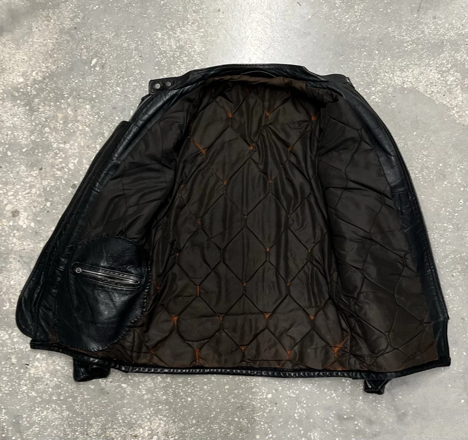 复古 60 年代 - 70 年代肖特 Perfecto CAF1 转向 CAF-1 安全赛车摩托车夹克 — 第 2/4 张图片