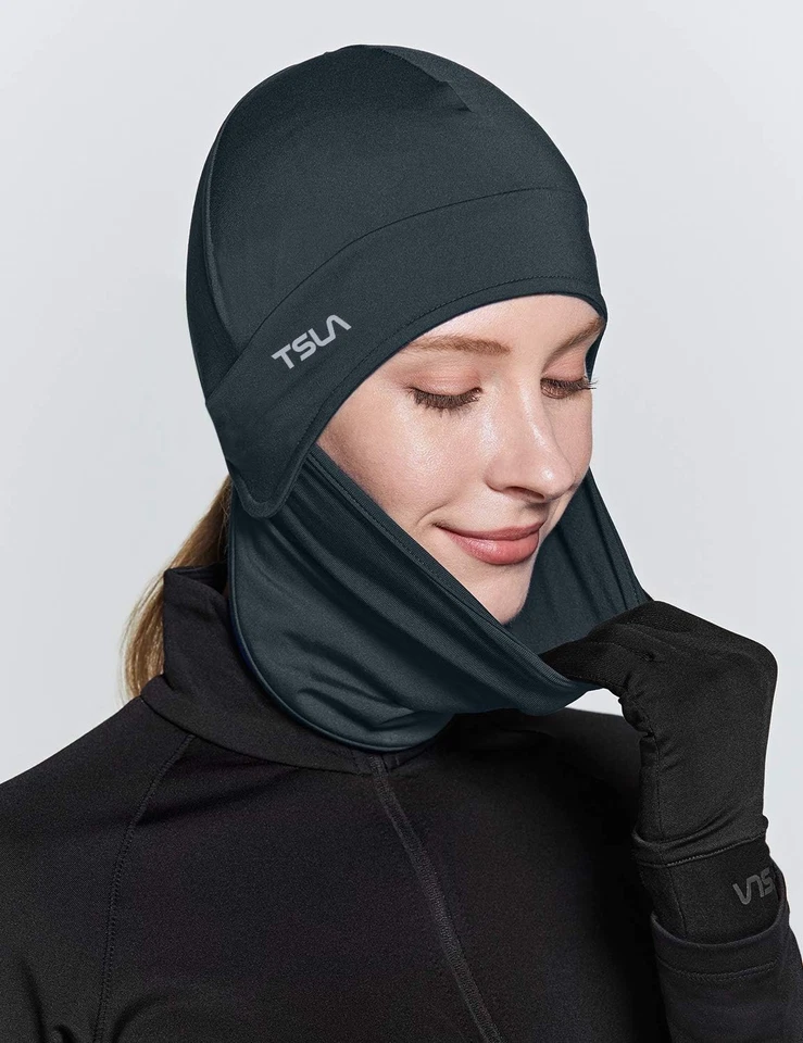 TSLA Hombre y Mujer Térmico Polar Calavera Grande, Gorra con Máscara Carbón Foto 4 de 4