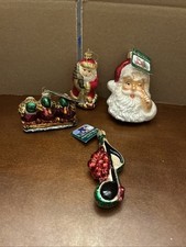 Old World Christmas Mallard Ducks Santa Musical Music Note Glass Ornaments