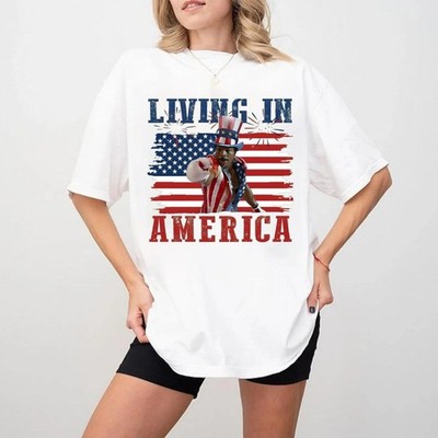 Apollo Creed Living In America T-shirt, Retro USA 4th Of July Shirt, FAST SHIP