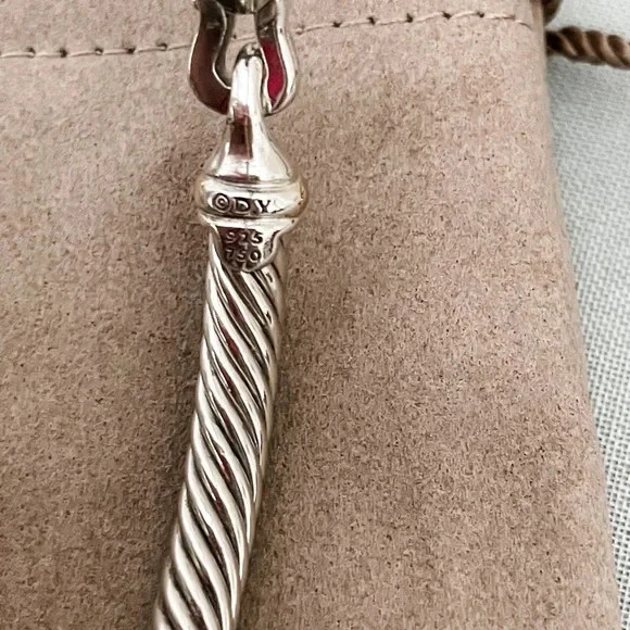 David Yurman Cable Buckle Bracelet 5mm 925 Sterling Silver With 18k Gold - Image 4 of 4