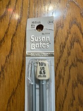 Susan Bates Silvalume Single Point Knitting Needles Size US 10.5 - 6.5 mm