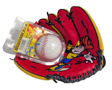 Vintage Disney Child TEAM MICKEY Baseball Leather Glove and Hutch Ball Gift NEW